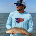 Texas Tight Lines Long Sleeve Shirt | Fishing Logo, State Flag Colors