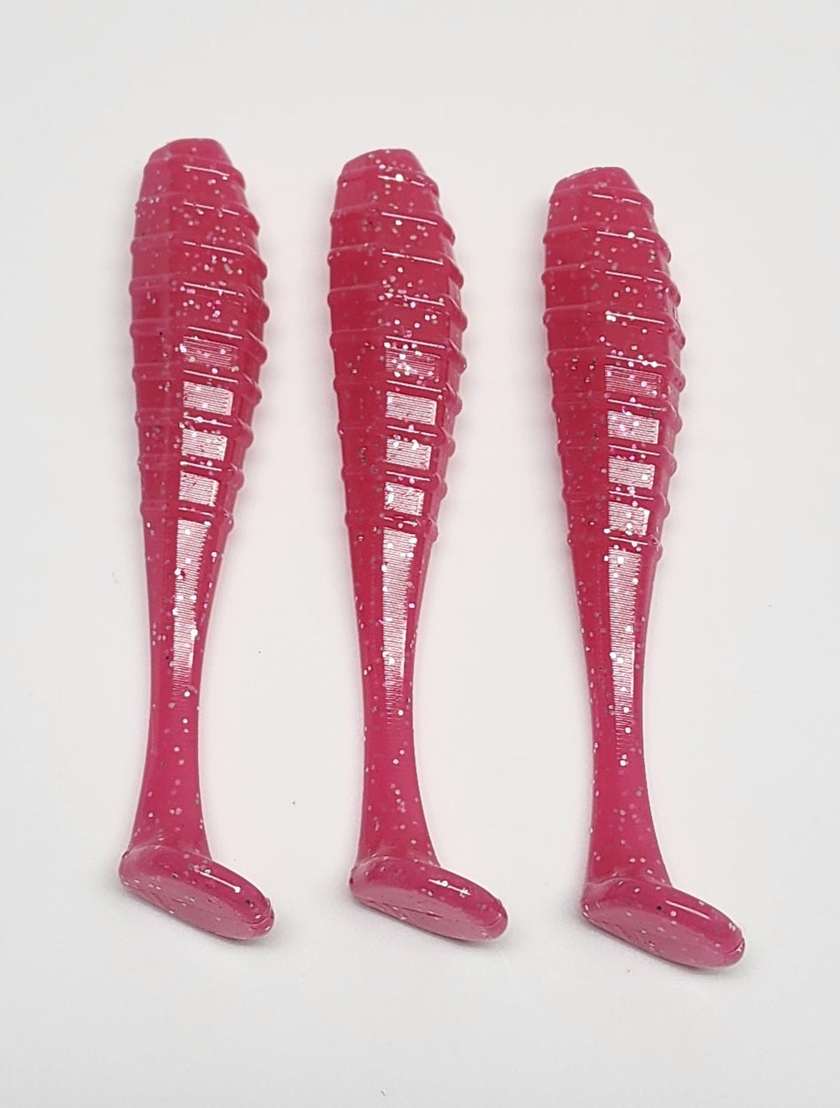 Texas Tight Lines Pink Lady 3.5" Paddletail – 8 Pack