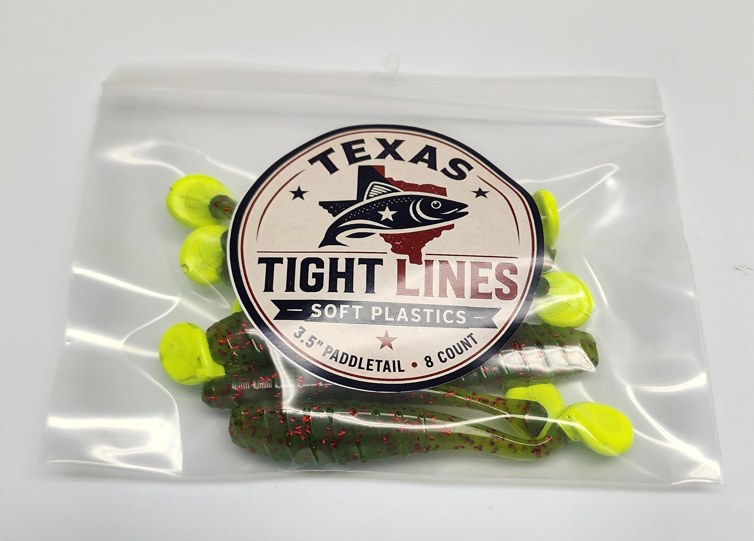 Texas Tight Lines Watermelon Slam 3.5" Paddletail – 8 Pack